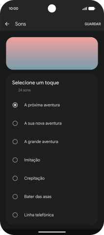 Prima os tons de toque pretendidos para os ouvir.