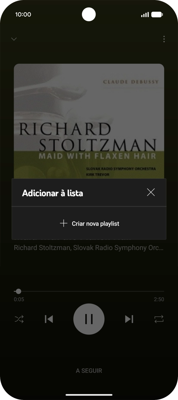 Prima Criar nova playlist.