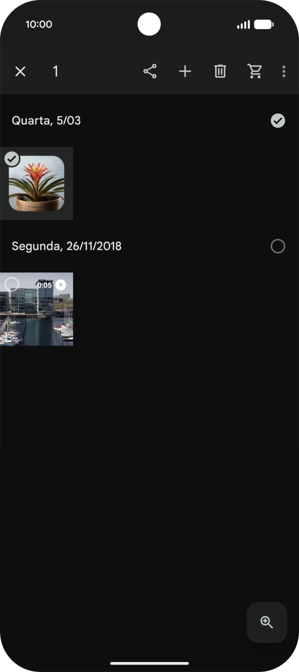Prima as imagens ou vídeos pretendidos para os adicionar.