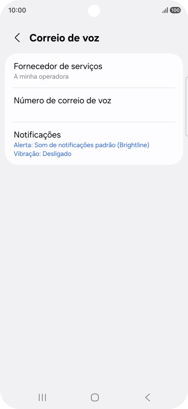 Prima Número de correio de voz.