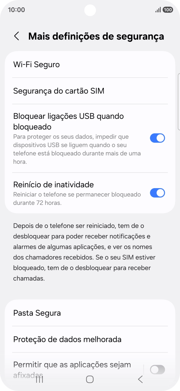 Prima Segurança do cartão SIM.