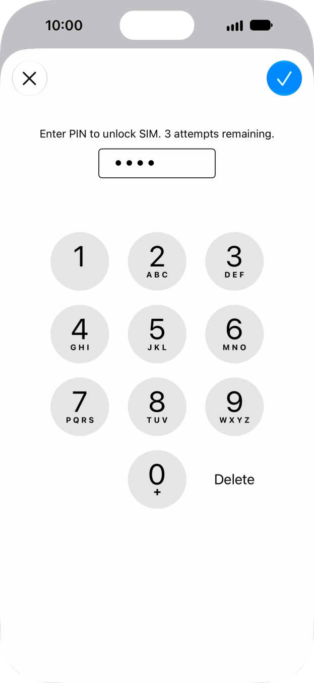 Key in your PIN and press the confirm icon. Key in your PIN and press the confirm icon.