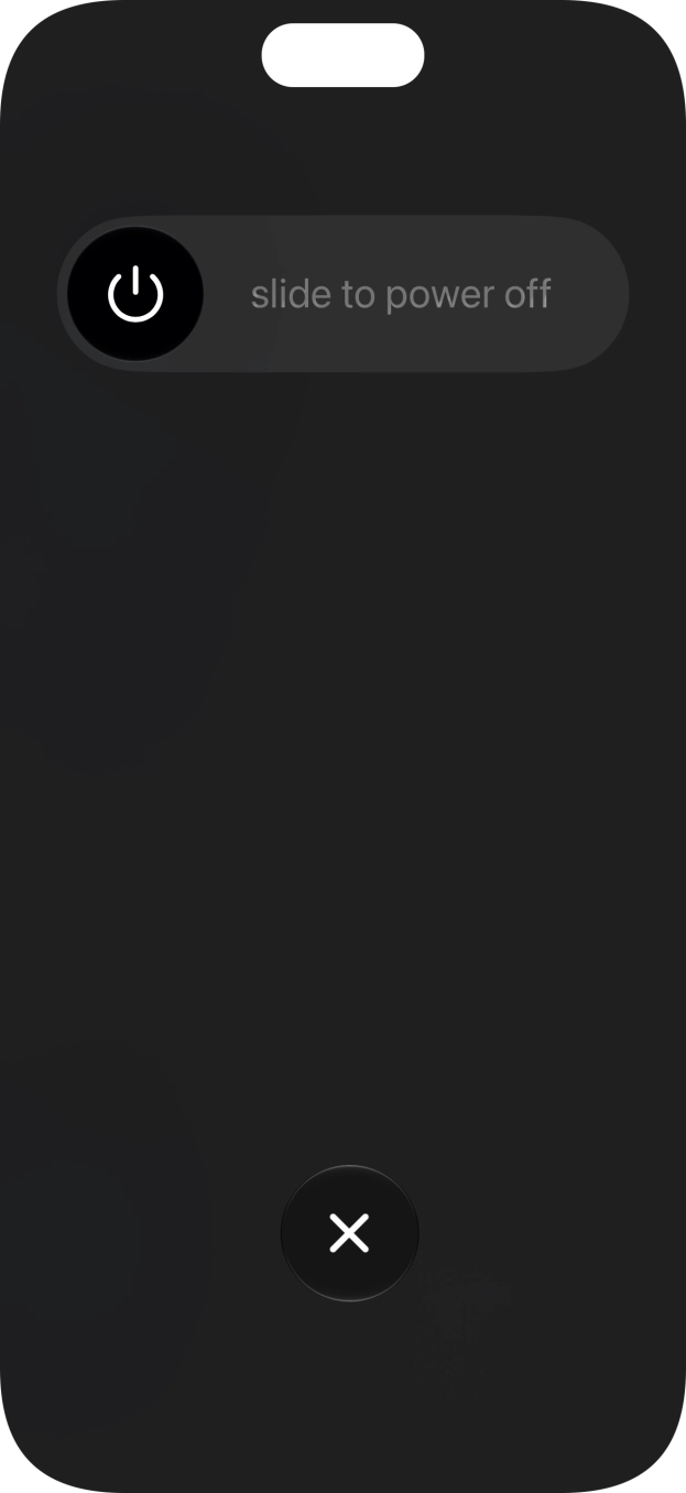 Press and drag the power off icon right. Press and drag the power off icon right.