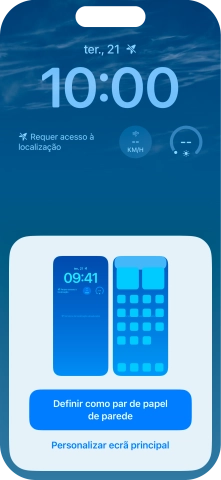 Se pretender utilizar o mesmo esquema de cores para o ecrã principal, prima Definir como par de papel de parede.