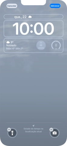 Se pretender personalizar a visualização da data no ecrã de bloqueio, prima o widget de data e siga as indicações no ecrã para escolher a visualização pretendida para o widget.