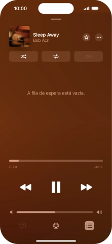 Prima o ícone de reprodução aleatória para ativar ou desativar a função.
