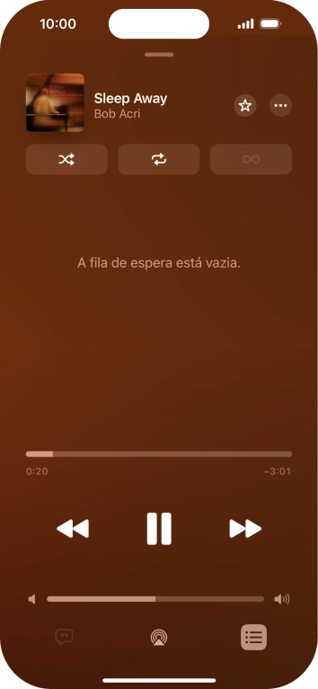 Prima o ícone de reprodução aleatória para ativar ou desativar a função.