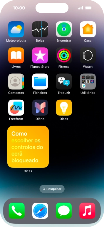 Se utilizar uma pilha de widgets: Deslize o dedo para cima ou para baixo na pilha para escolher o widget pretendido.