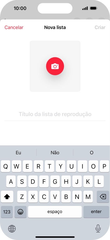 Prima o campo de escrita e introduza o nome da lista de reprodução.