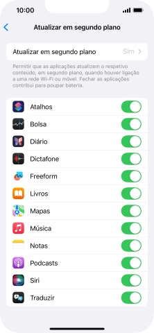 Prima Atualizar em segundo plano.