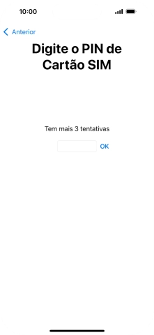 Se o cartão SIM estiver bloqueado, deve introduzir o código PIN e premir OK.