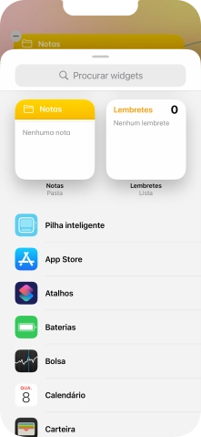 Prima o widget pretendido.