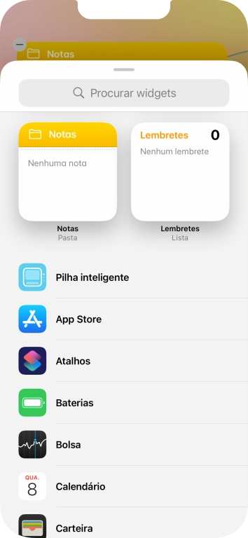 Prima o widget pretendido.