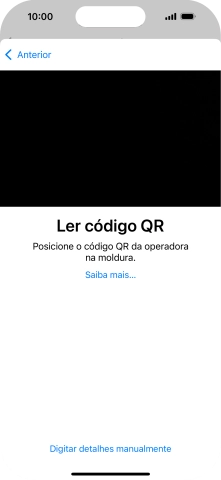 Para scanear o código QR enviado, enquadre-o na moldura da câmara do telefone.