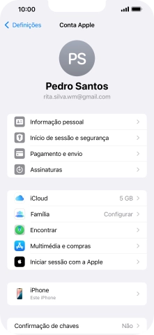 Para voltar ao ecrã inicial, deslize o dedo de baixo para cima a partir da base do ecrã.