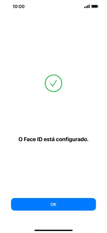 Prima OK. Se ainda não tiver escolhido um código de bloqueio do telefone, introduza um código à escolha duas vezes de seguida.