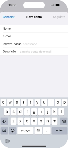 Prima Palavra-passe e introduza a password da sua conta de e-mail.