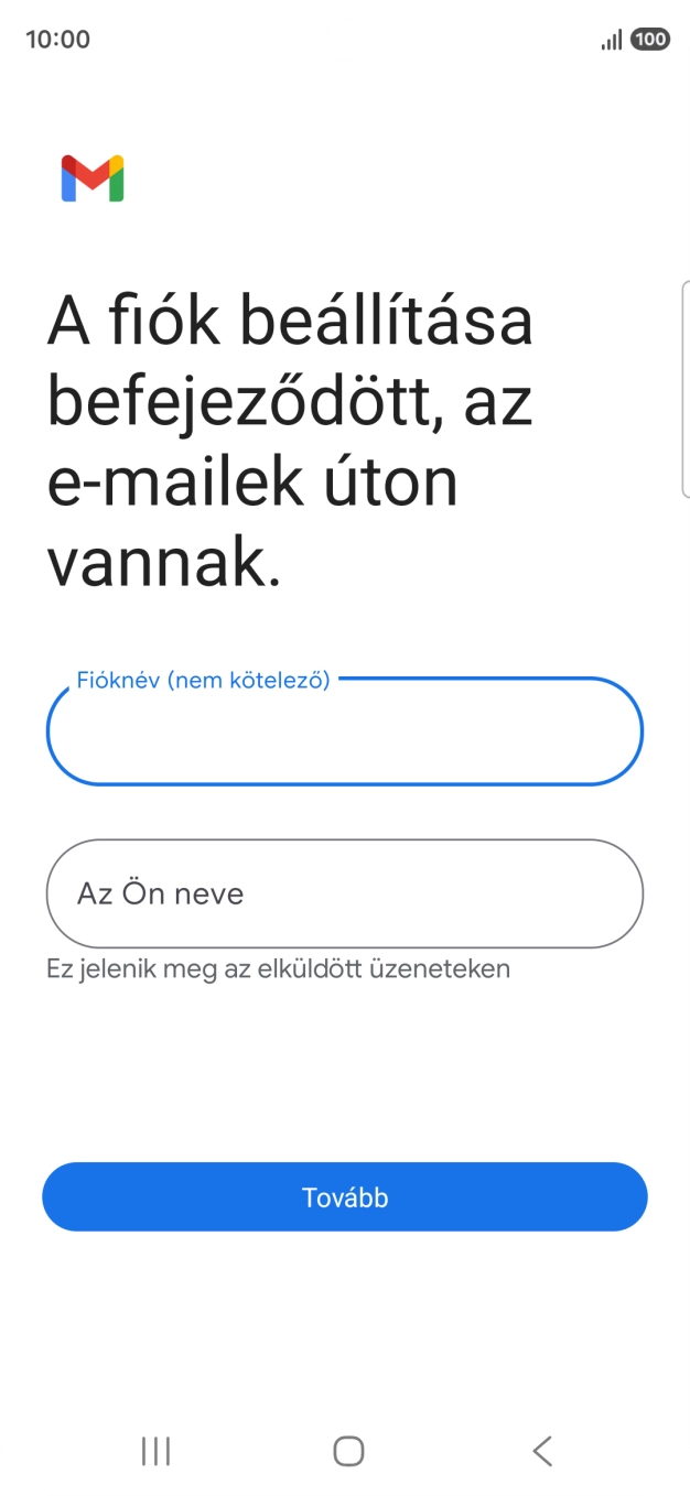 Kattints Az Ön neve mezőre, és írd be a kívánt küldőnevet.