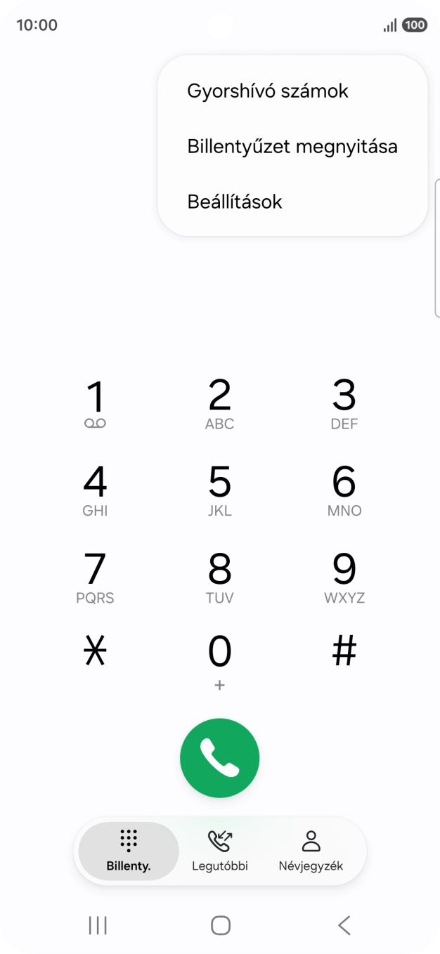 Válaszd a Beállítások lehetőséget.