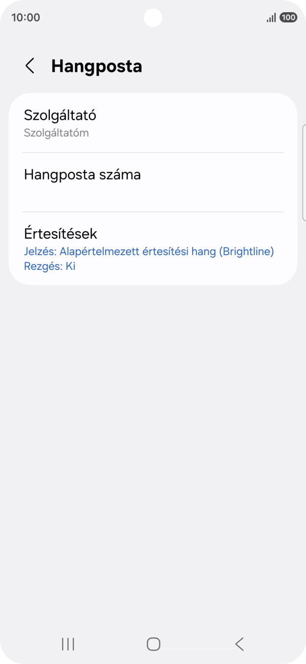 Válaszd a Hangposta száma lehetőséget. Válaszd a Hangposta száma lehetőséget.