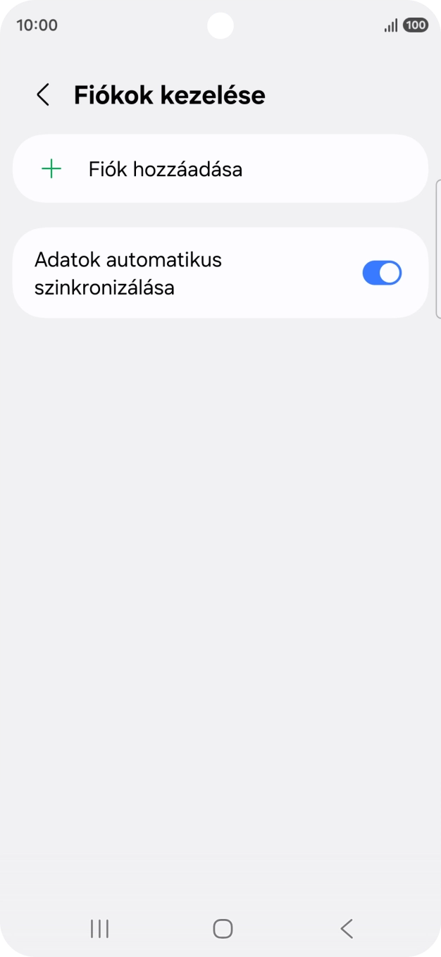 Válaszd a Fiók hozzáadása lehetőséget.