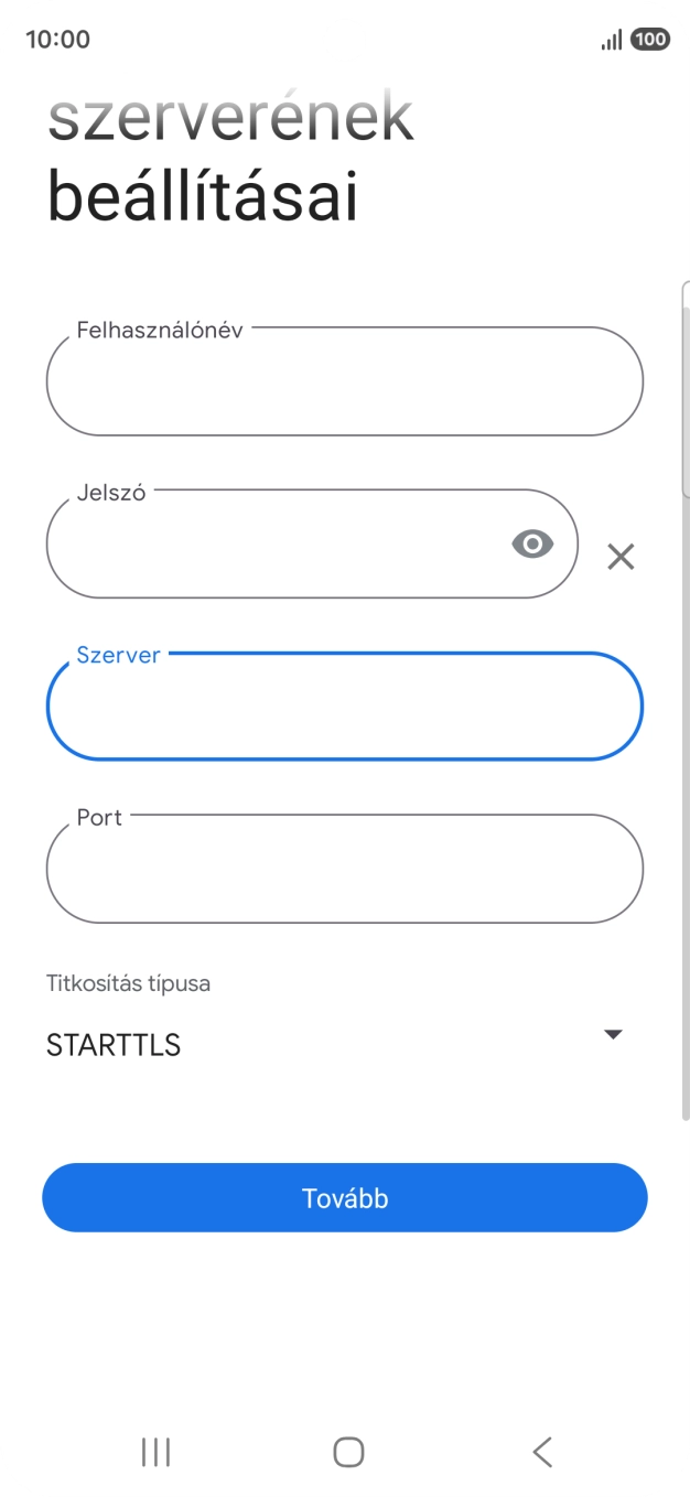 Kattints a „Port” alatti mezőre, és írd be a következőt: 993.
