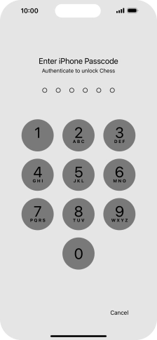 Use the lock code you created. The app is now no longer locked.