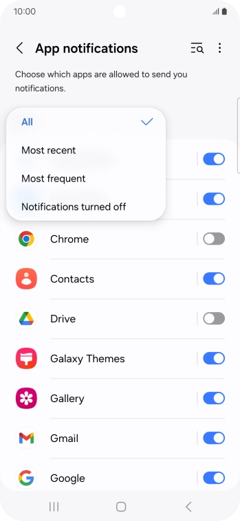 Press the required setting. Press the required setting.