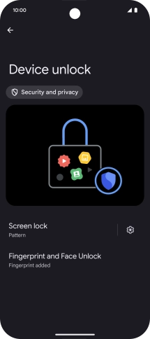 Press Screen lock and key in the additional phone lock code you created earlier.
