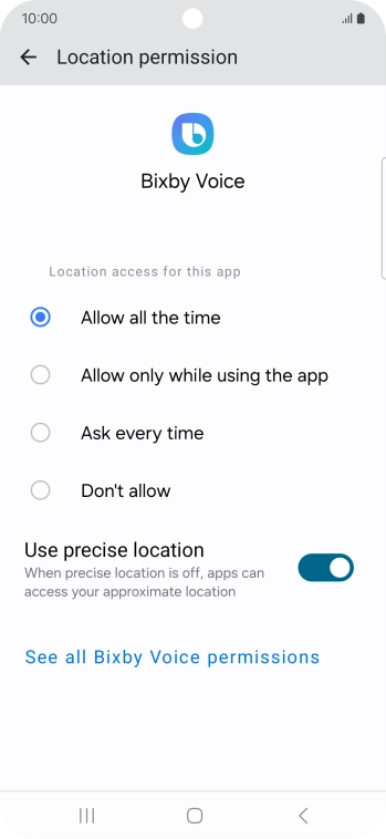 Press the required setting. Press the required setting.