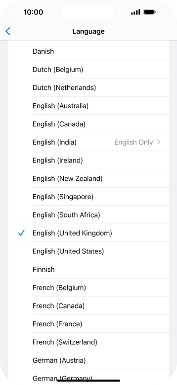Press the required language.
