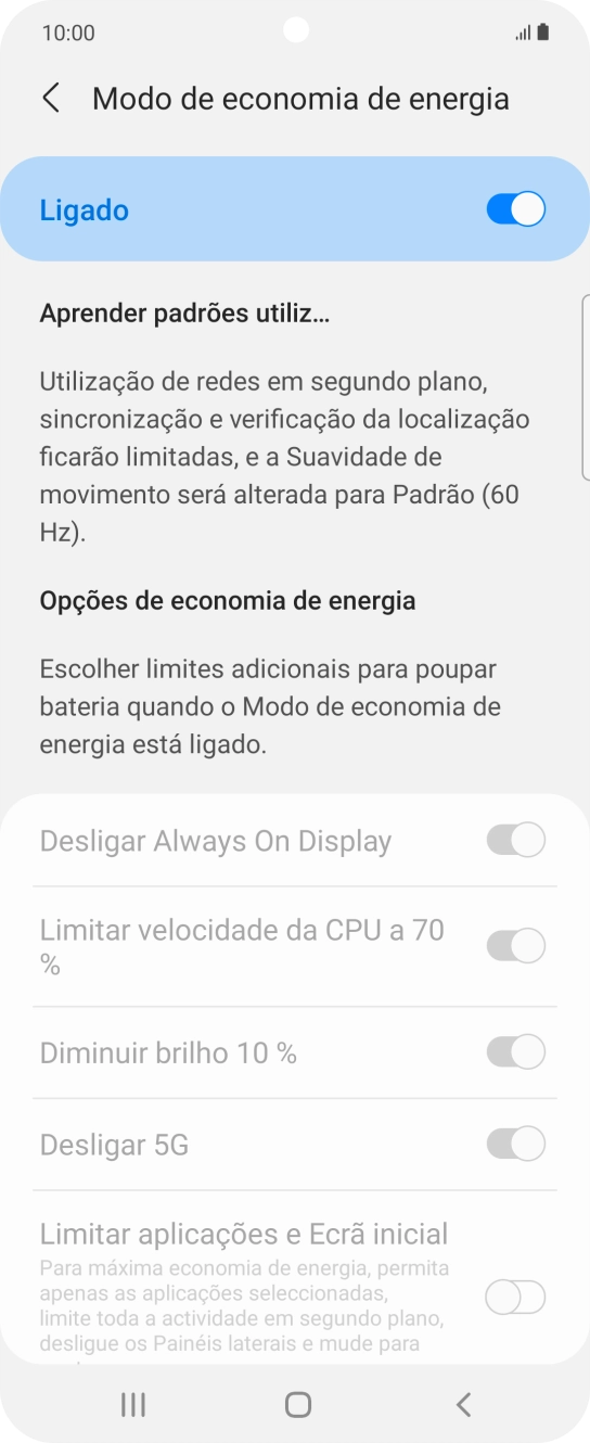 Prima a tecla de início para terminar e voltar ao ecrã inicial.