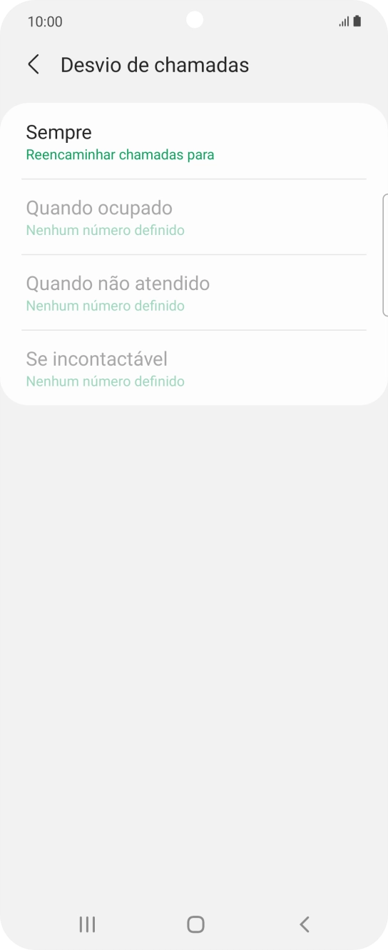 Prima o tipo de desvio pretendido.