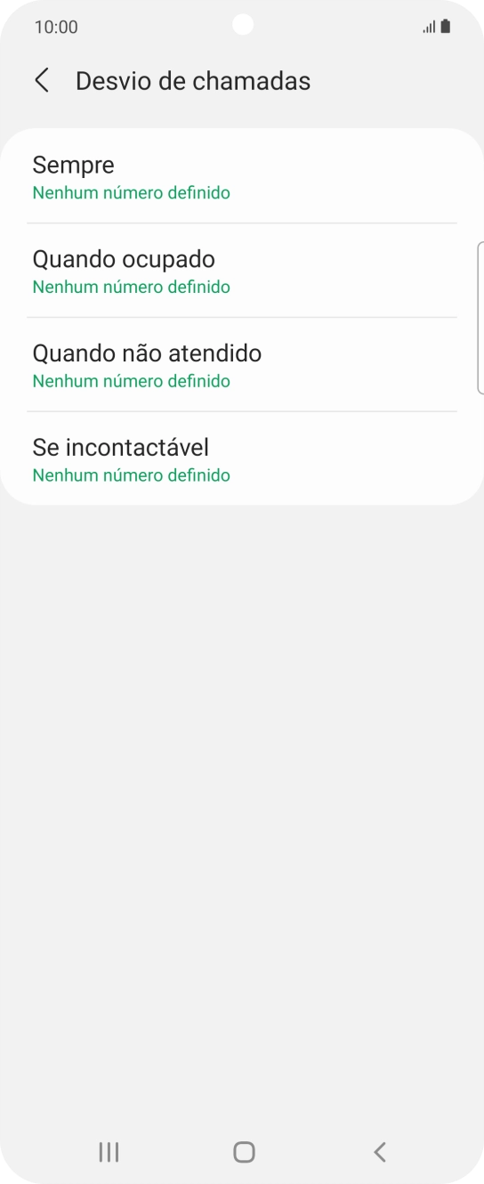 Prima o tipo de desvio pretendido.