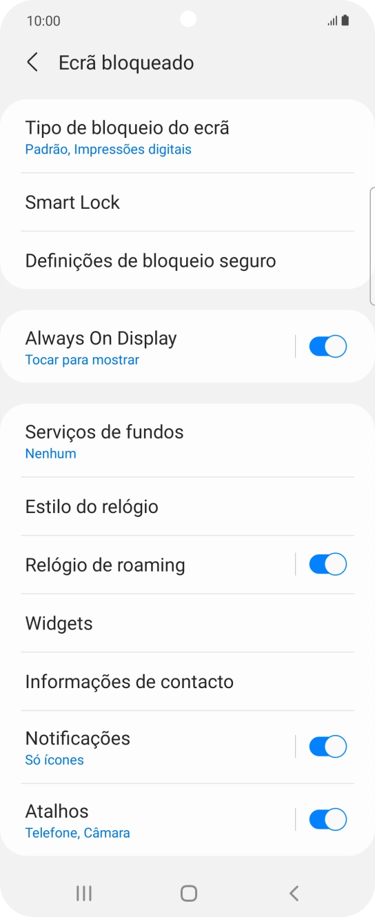 Prima Tipo de bloqueio do ecrã e introduza o código adicional de bloqueio do telefone que criou anteriormente.