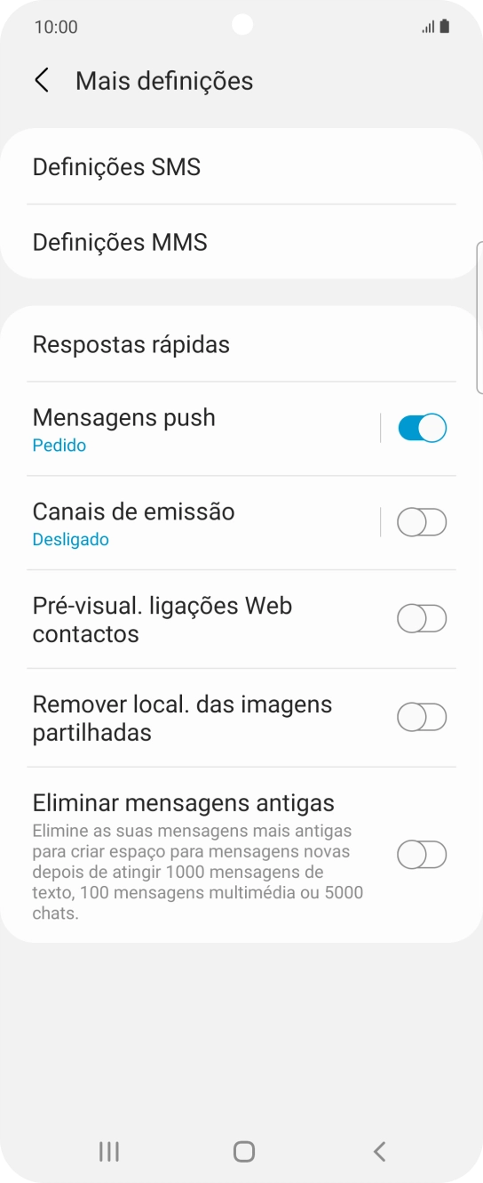 Prima Definições SMS.