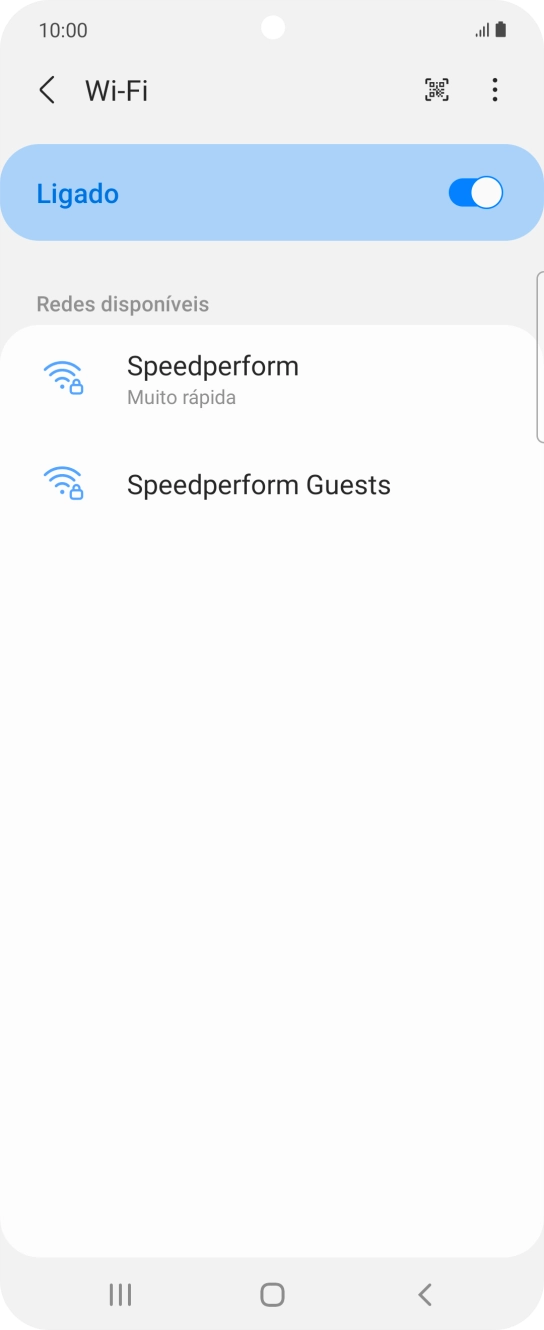 Prima a rede Wi-Fi pretendida.