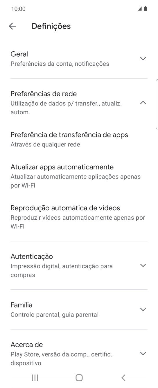 Prima Atualizar apps automaticamente.