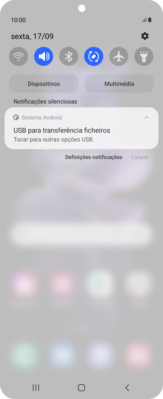Prima Tocar para outras opções USB..