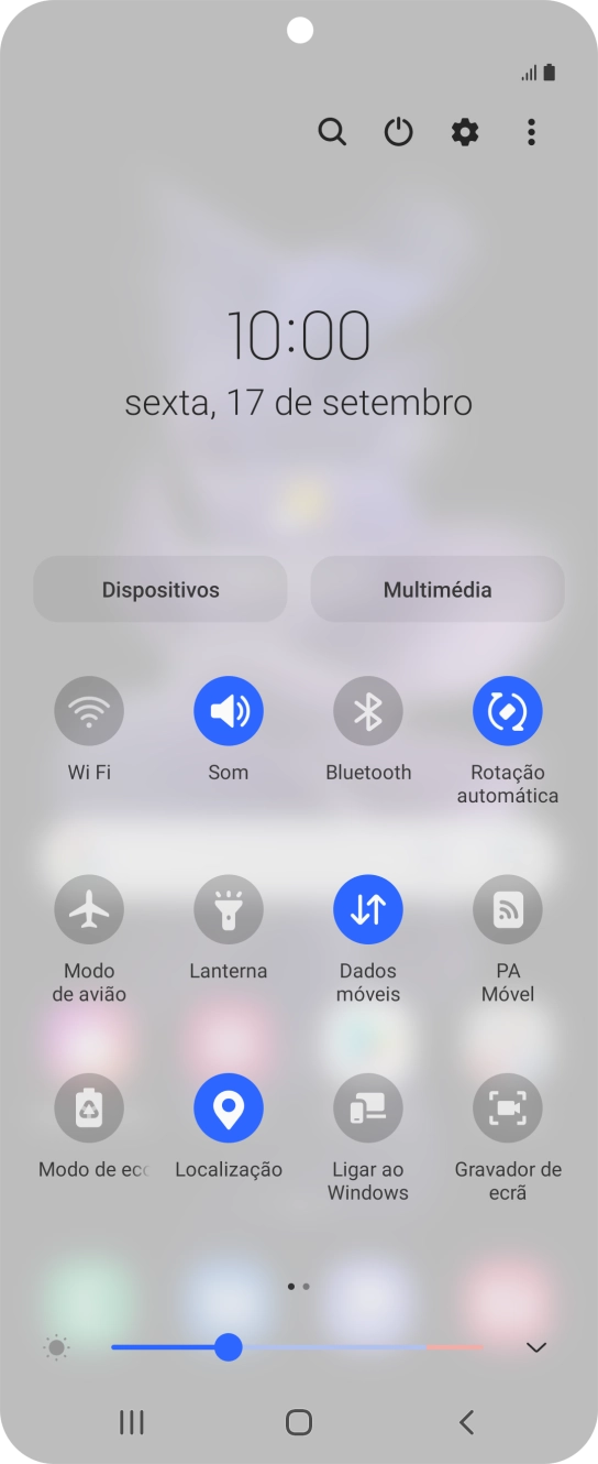 Prima o ícone de definições.