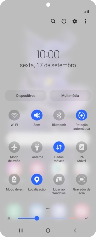 Prima o ícone de definições.