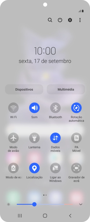 Prima o ícone de definições.