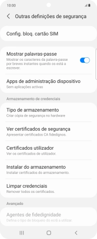 Prima Config. bloq. cartão SIM.