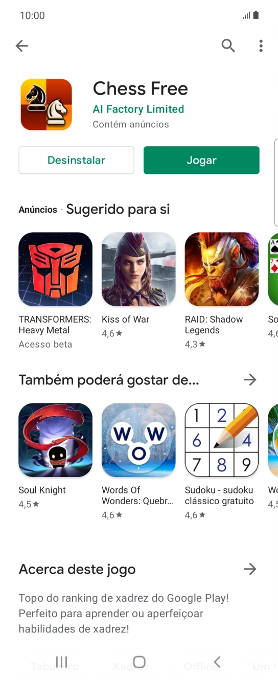 Prima a tecla de início para terminar e voltar ao ecrã inicial.