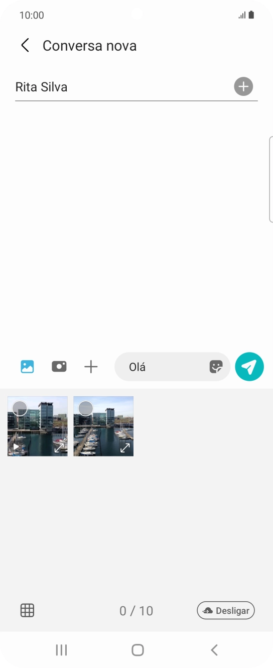 Prima o ícone de galeria e vá até à pasta pretendida.