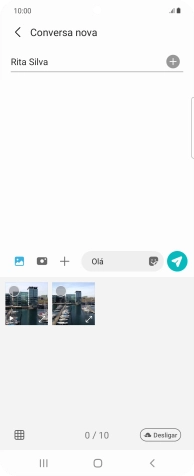 Prima o ícone de galeria e vá até à pasta pretendida.
