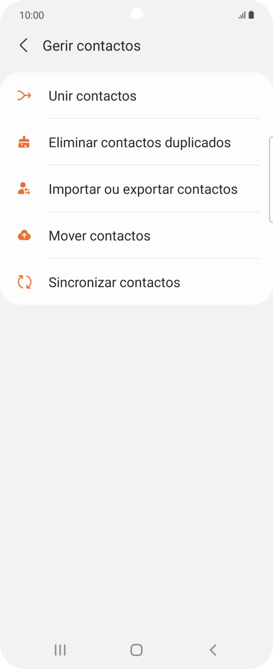 Prima Importar ou exportar contactos.