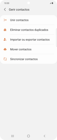 Prima Importar ou exportar contactos.