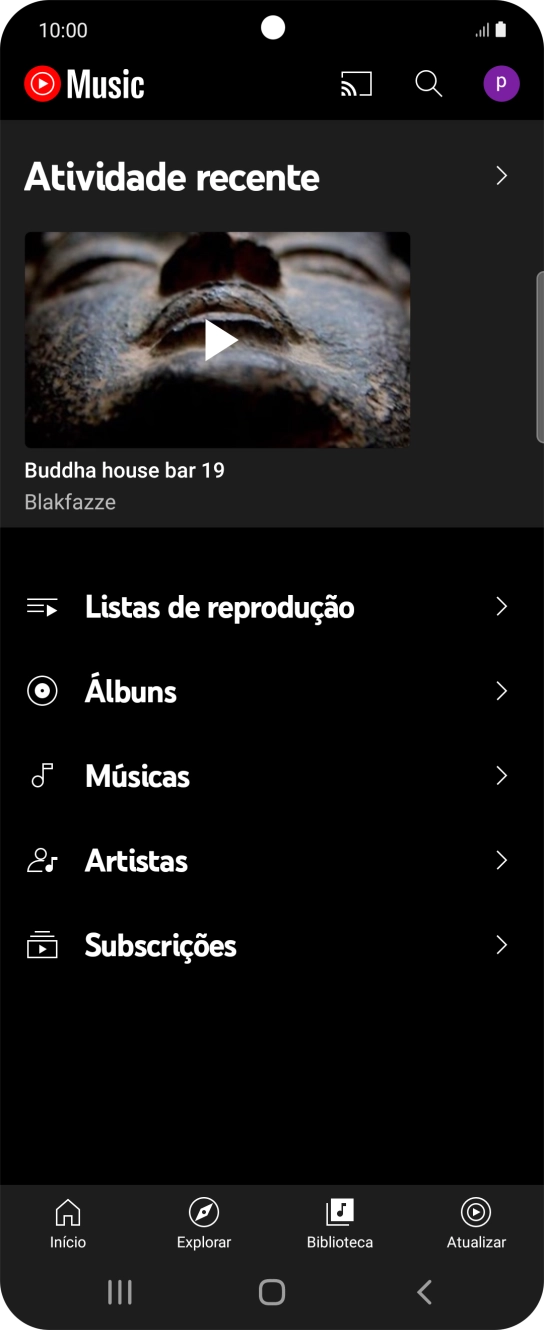 Prima a categoria pretendida e dirija-se ao ficheiro de música pretendido.