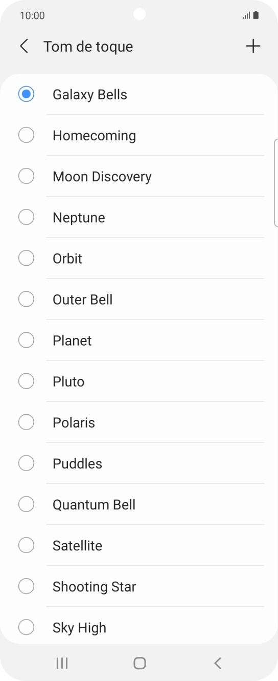 Prima o ícone para adicionar um tom de toque.